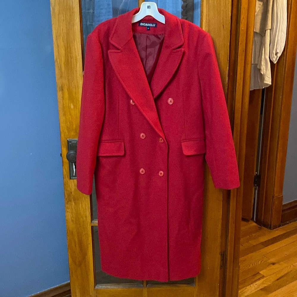 Vintage Wool Red Longline Coat